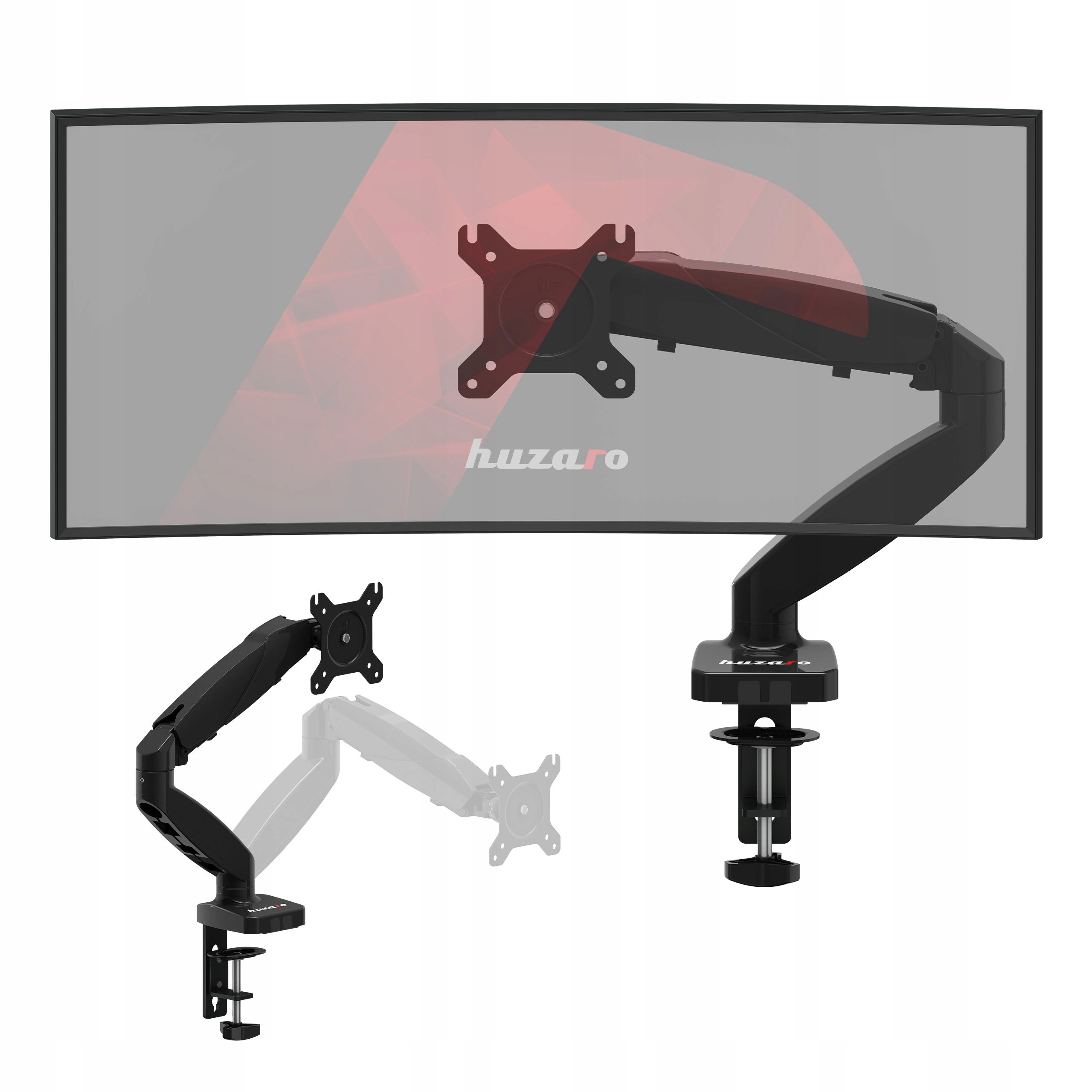 Stolový držiak na monitor, otočný, NASTAVITEĽNÝ Huzaro Motion 1.2